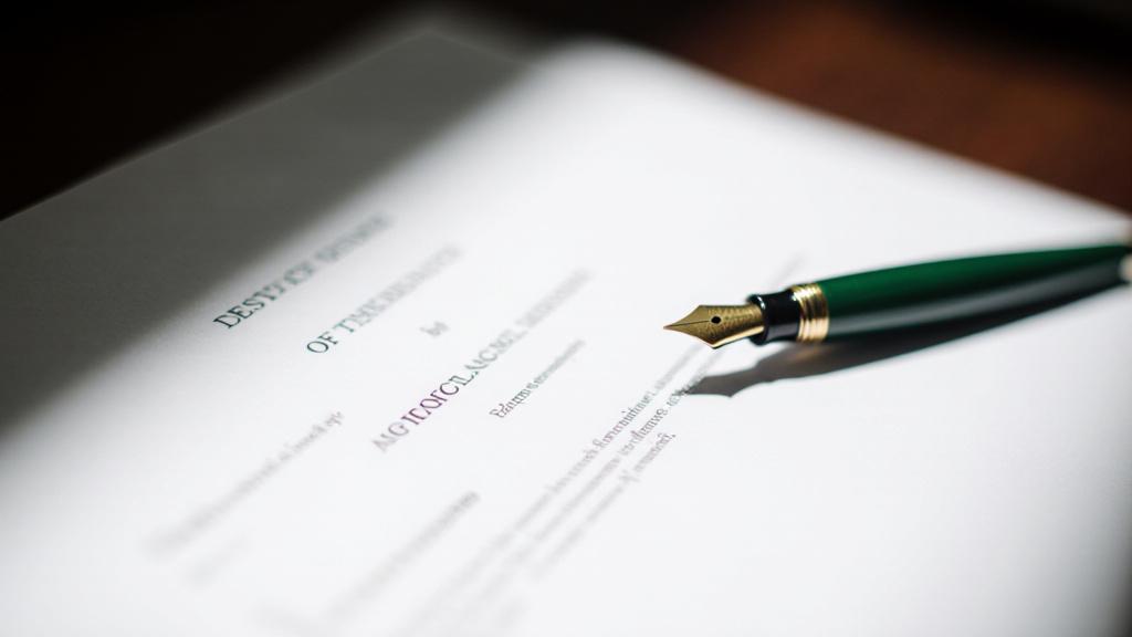 Close up of a fountain pen signing a clean legal document